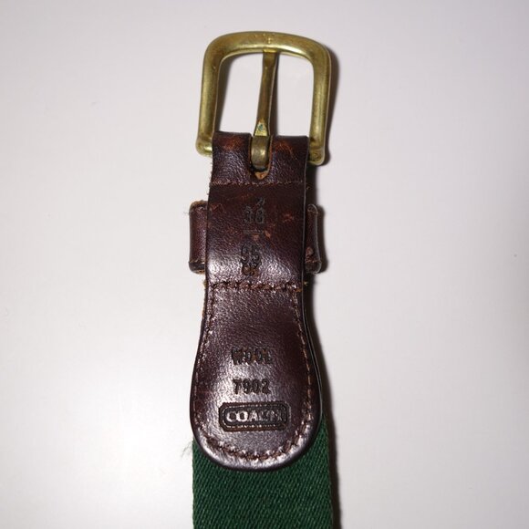 Vintage Coach Wool & Leather Stripe Belt, Size 38/95 - Picture 14 of 16